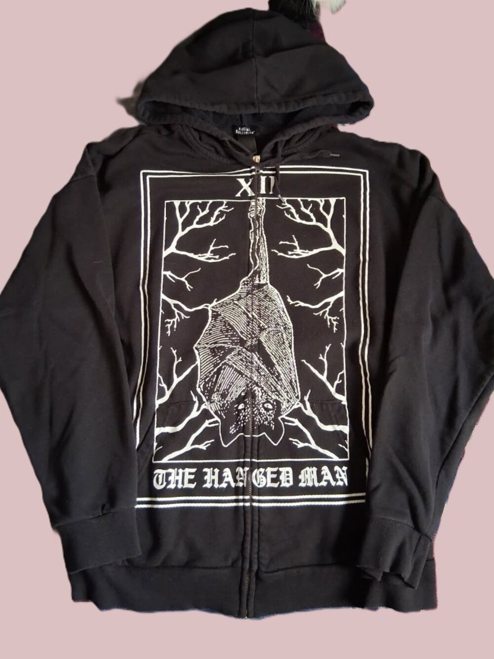 Men's Social Collision Black Hanged Man Tarot Sweatshirt
